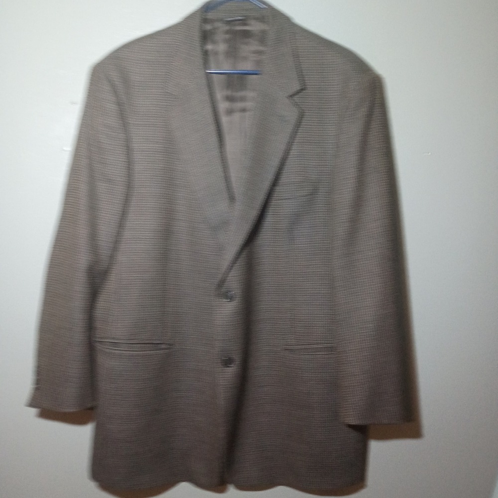 Riserva Sport Coat Men 46 Brown Houndstooth Wool Blazer Made in Italy